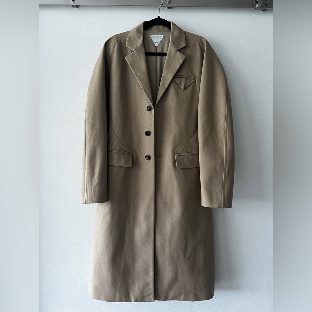 Bottega Veneta Coat Tan Canvas Cotton 42 IT.